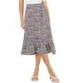 thumbnail image 1 of Unique Bargains Women's Floral Elastic Waist Ruffle High Low Hem Skirts, 1 of 5