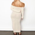 thumbnail image 3 of Elegant Boat Neck Off Shoulder Dress for Women in Solid Color, 3 of 8