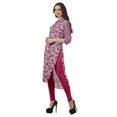 thumbnail image 4 of Moomaya Kurti Tunique Imprimée à Col Mandarin Longueur Genou pour Femmes Vêtements Porter, 4 of 6