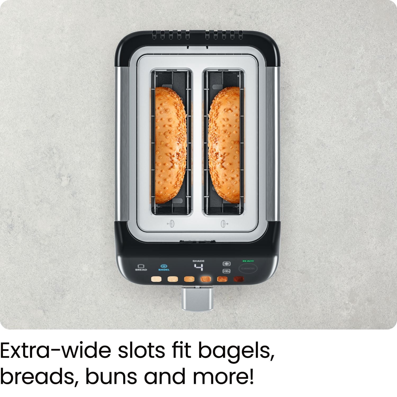 Grille-pain numérique Chefman Smart Touch à 2 fentes, 6 réglages d'intensité, mode bagel - Acier inoxydable, nouveau