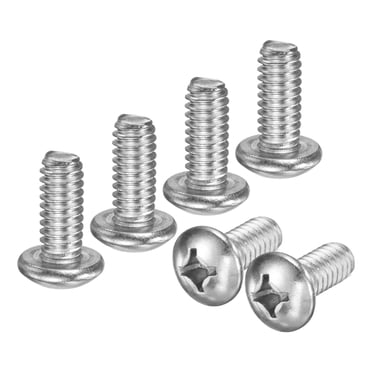 Uxcell Lot de 10 Vis de Machine à Tête de Poêle 1/4-20x1/2 Tête Croisée en Acier Inoxydable 304 Boulons Entièrement Filetés pour Meubles Argent
