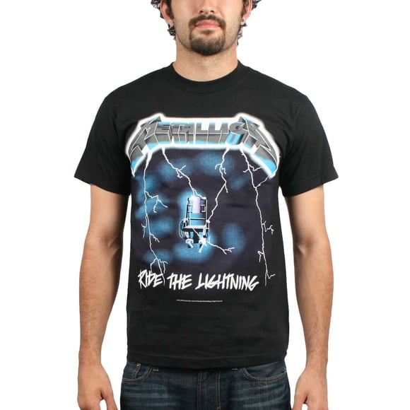 Bravado Men's Metallica- Ride Lightning T-Shirt,Black,X-Large