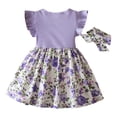 thumbnail image 5 of Splozh Robes de Princesse Robe en Tulle pour Tout-Petite Fille Été à Volants Sans Manches Robe Décontractée de Mode pour Bébé Fille Violet,12-18 Mois, 5 of 5
