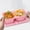 Pink, variant on Silicone Reusable Double Compartment Snack Container with Lid, Collapsible Bento Box for Sauces, Condiments, and Snacks, Leak-Proof and Dishwasher Safe for Travel, School, and Office