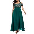 thumbnail image 1 of 2025 Women Plus Size Cold Plus Size Prom Dresses Long Shoulder Floral Lace Maxi Plus Size Sweaters Dresses Party Evening Long, 1 of 4