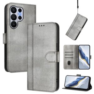 For Samsung Galaxy S26 Ultra 5G 6.9inch Phone Case Wallet, Flip Leather TPU Cover with Card Holder Wrist Strap Shockproof Phone Case,Grey,For Galaxy S26 Ultra 5G