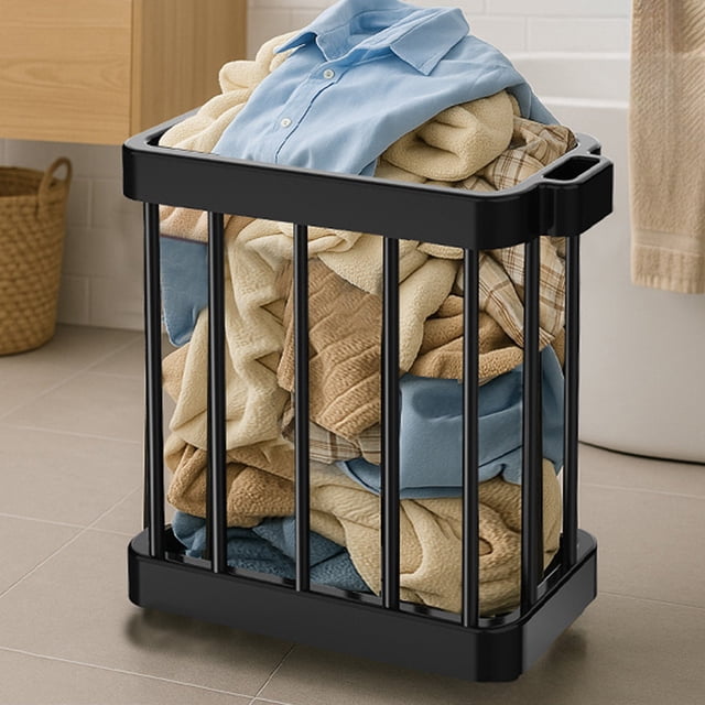 PRETXORVE Panier Sale Pliant Panier de Rangement pour Salle de Bain Domestique avec Roues Panier de Rangement pour Lessive Panier Sale de Salle de Bain Grand