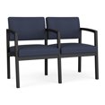 thumbnail image 1 of Lenox Steel Reception Waiting Room Healthcare 2 Seats Chair / Black Steel / Blue, 1 of 5