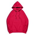 thumbnail image 5 of IMENGL Oversized Winter cotton hooded pullover sweatshirt, Red XL, Size M-5XL, 5 of 5