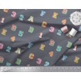 thumbnail image 2 of Soimoi Cotton Cambric Fabric Numbers & Alphabets Text Print Fabric by The Yard 56 Inch Wide, 2 of 3