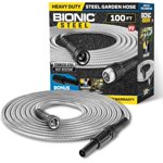 Bionic Steel Garden Hose 100 ft x 5/8 inch 500 PSI Water Hose For Outside Heavy Duty Stainless Steel with Spray Nozzle Kink-Free