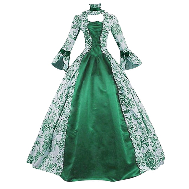 WILLBEST Robes pour Femmes Robes pour Femmes Grande Taille Mode Style Gothique Robe Midi Vintage Corset Manches Longues Évasées Robe Trapèze de Soirée