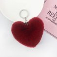 thumbnail image 4 of Heart Shape Hair Pendant Handbag Decor Keychain Key Buckle Ring Shoulder Bag Hanging Ornaments, 4 of 4