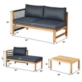 thumbnail image 2 of Gymax 3PCS Patio Acacia Wood Sofa Furniture Set Thick Cushion W/Nylon Rope Armrest, 2 of 8