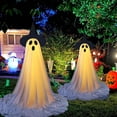 thumbnail image 4 of Fall Savings!Halloween Ghost Decorations ,Adjustable Height LED Light-Up Ghosts with Remote Control, Spooky Outdoor & Indoor Halloween Decor for Yard, Porch, Party ,Halloween Decorations Outdoor, 4 of 7