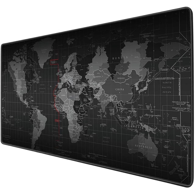 Extended Mouse Pad Large Gaming Mouse Pad with dimensions of 35.4x15.7x0.12 inches, featuring a non-slip rubber base, stitched edges, and an aurora light pattern. Designed for gaming, office, and study use, it provides a spacious surface for a keyboard, mouse, and other desk items. The ultra-smooth cloth surface ensures precise control and comfort, while the anti-slip base prevents movement during use. The durable, waterproof material and professional edge stitching enhance longevity.