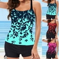 thumbnail image 2 of Plus Size Swimsuits for Women 2pcs Bathing Suits Tankini Swim Dress with Low Waist Shorts, 2 of 8