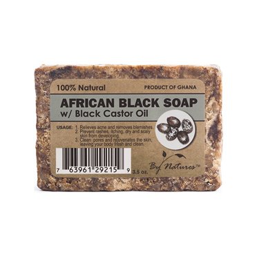 By Natures African Black Soap with Black Castor Oil 3.5 oz