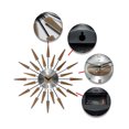 thumbnail image 4 of Infinity Instruments Sunburst Horloge Murale Satellite en Métal Mi-Siècle, Noyer, 4 of 5