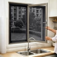 thumbnail image 4 of Ovzne Self Adhesive Window Screen, No Drill Mosquito Net Mesh, Adjustable Replacement Insect Screen for Home Windows Kitchen Bedroom Black, 4 of 6