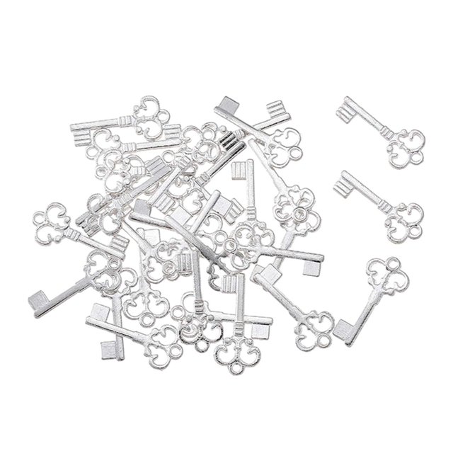 Key Charms Key Pendants Alloy Keys Bulk Vintage Style Key Set Charms for Jewelry Bright 100pcs