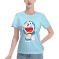 thumbnail image 1 of T-Shirt Basique à Manches Courtes pour Femmes Doraemon, 1 of 6