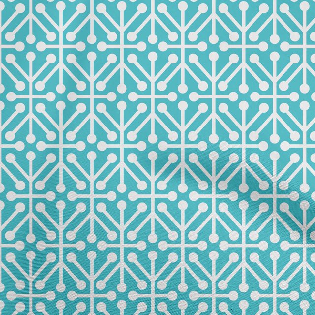 oneOone Velvet Turquoise Blue Fabric Geometric Fabric For Sewing Printed Craft Fabric By The Yard 58 Inch Wide