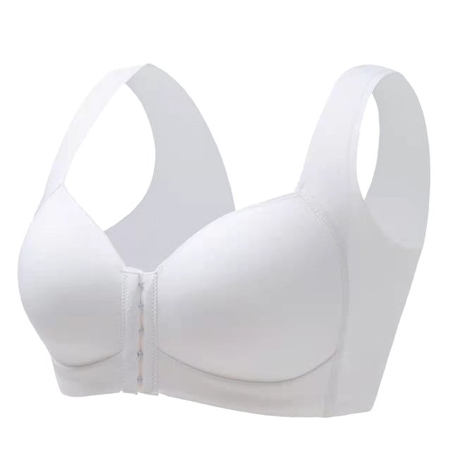 B91xZ Soutien-Gorge Sans Fil Confort pour Femmes Grande Taille Rétro Dentelle & Maille Non Doublé, Blanc 50