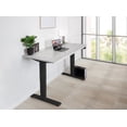 thumbnail image 1 of EFFYDESK Business Height Adjustable Home Office Computer Standing Desk with Cable Management Tray (59"×29") Oak White on Black Frame, 1 of 5