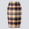 thumbnail image 2 of 2025 Pencil Plaid Skirts for Rave Skirt Women Fall Winter High Linen Skirt Waisted Bodycon Knee Length Mini Skirt Wool Midi Skirt with Pencil Skirt for Women, 2 of 5