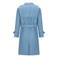 thumbnail image 4 of Soki Women's Long Double-Breasted Trench Coat Fall Winter Jacket with Belt, 4 of 5