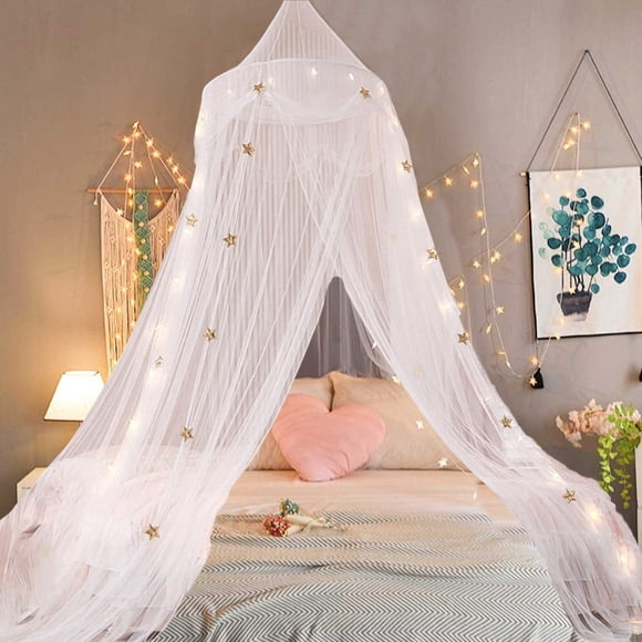 Amzcrzy Bedspread Bed Curtains Round Lace Dome Elegant Princess Canopies 240x500cm