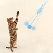 Aodebiao Interactive Self-Play Hanging Cat Toy with Elastic Teaser Stick, Adjustable Rope for Jumping Pouncing ,Adhesive Hooks for Windows Doors Cat Trees, Stimulating Crinkle Sound for Indoor Cats