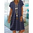 thumbnail image 3 of 2024 Robe Tendance Grande Taille pour Femmes Été Imprimé Manches Courtes Ample Décontractée Robes Femme Élégante Mode Plage Vêtements pour Dames, 3 of 7