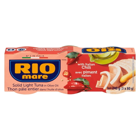 Rio Mare Thon Pâle Entier dans l'Huile d'Olive avec Piment Italien