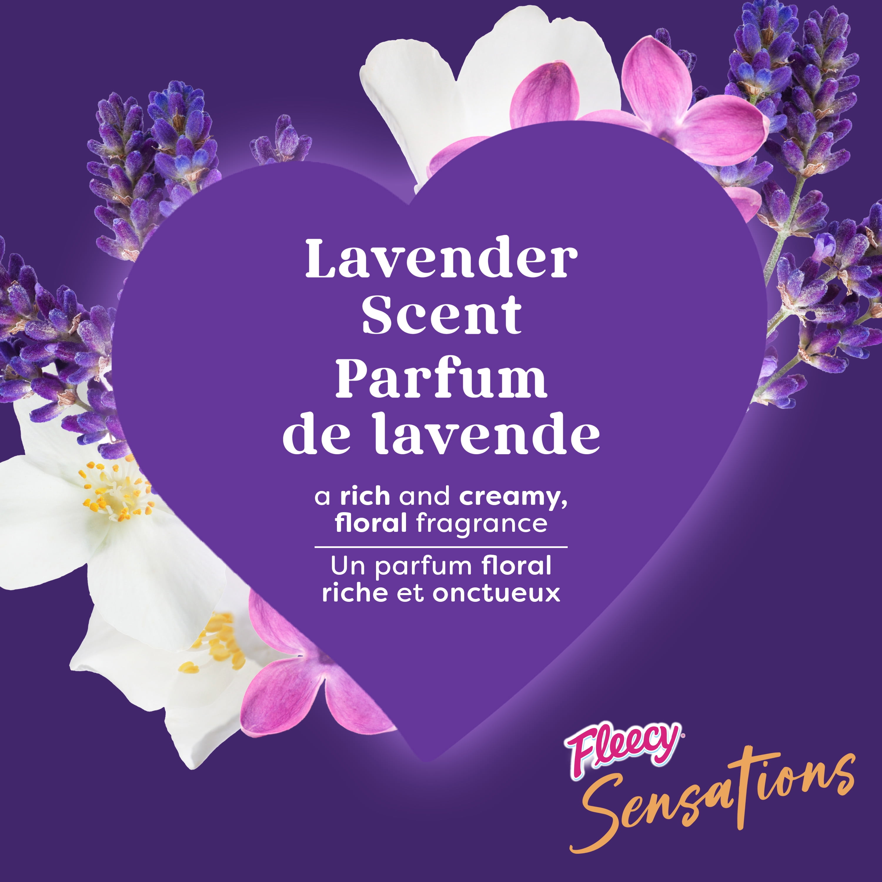 Assouplisseur de tissus liquide Fleecy Sensations, parfum Lavande, 1,36 L
