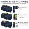 thumbnail image 4 of Foldable Duffel Bag 30" / 75L Lightweight with Water Rresistant for Travel-Navy Blue, 4 of 7