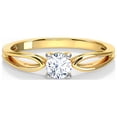 thumbnail image 1 of 2.00 Ct Solitaire Round Natural Moissanite Engagement Rings for her Solid 18K Yellow Gold, 1 of 4