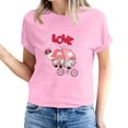 thumbnail image 2 of Pisexur T-shirt de la Saint-Valentin pour Femmes, Imprimé Amour, Manches Courtes, Col Rond, 2 of 5
