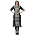 thumbnail image 2 of Moomaya Kurtis Droits Imprimés pour Femmes, Col en V, Manches Retroussables, Kurta Tunique, 2 of 6