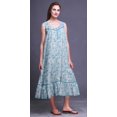 thumbnail image 2 of Bimba Nuisettes en Coton Bleu Bébé à Imprimé Empreintes d'Oiseau et Canard pour Femmes, Robe Sans Manches, Vêtement de Nuit, Robe Maxi, Très Grand, 2 of 6