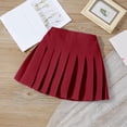 thumbnail image 2 of MIASHUI Jupe Plissée Mini pour Filles Taille Haute Tennis Uniforme Scolaire Jupes, Bordeaux, 5-6 Ans, 2 of 5