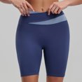 thumbnail image 2 of CFLVAEK Knee Length Leggings for Women Plus Size Stretch High Waisted Capri Legging Colour Block Print Tummy Control Yoga Pants Blue M, 2 of 10