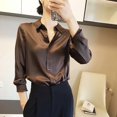 thumbnail image 2 of GigrtiJin Chemises Boutonnées pour Femmes Automne Manches Longues Col Rabattu Couleur Unie Mode Décontractée Confortable Hauts Amples, 2 of 5