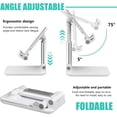 thumbnail image 5 of Cell Phone Stand, Adjustable Angle Height Phone Stand for Desk, Foldable Desktop Phone Holder, Phone Stand Compatible for Cell Phone/Tablet, 5 of 5