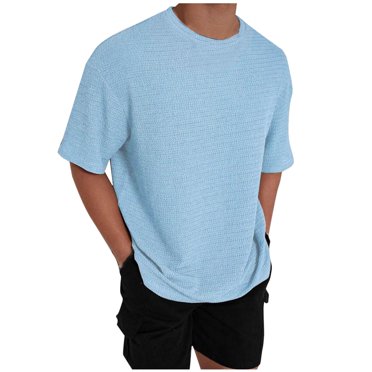 Kaemgyyd Men's Short Sleeve T Shirt Breathable Crew Neck Solid Color Top Casual Summer Clothes Classic Basic Tee