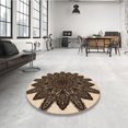 thumbnail image 4 of Ahgly Company Tapis d'Intérieur Lavables en Machine, Ronds de Nuit Transitionnel Rouge, Ronds de 8', 4 of 7
