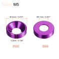 thumbnail image 2 of Unique Bargains Lot de 30 Rondelles à Encastrer M5 en Alliage d'Aluminium Anodisé, Violet, 2 of 4