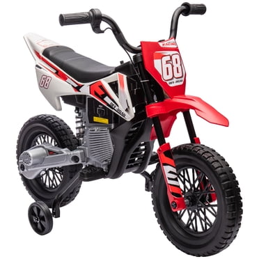 Qaba 12V Kids Motorcycle with Twist Grip Throttle, Rear Suspension, Red