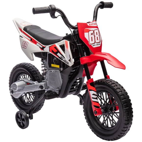 Qaba 12V Kids Motorcycle with Twist Grip Throttle, Rear Suspension, Red